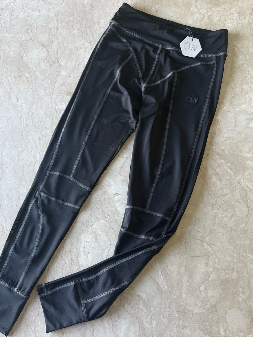 OW Logo Black Athletic Leggings